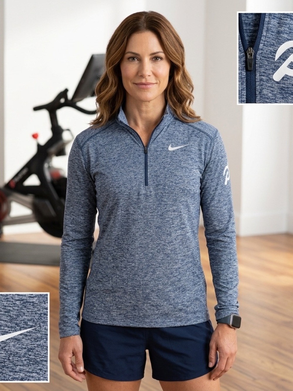 Nike Peloton Gray Heather Quarter-Zip Training Top